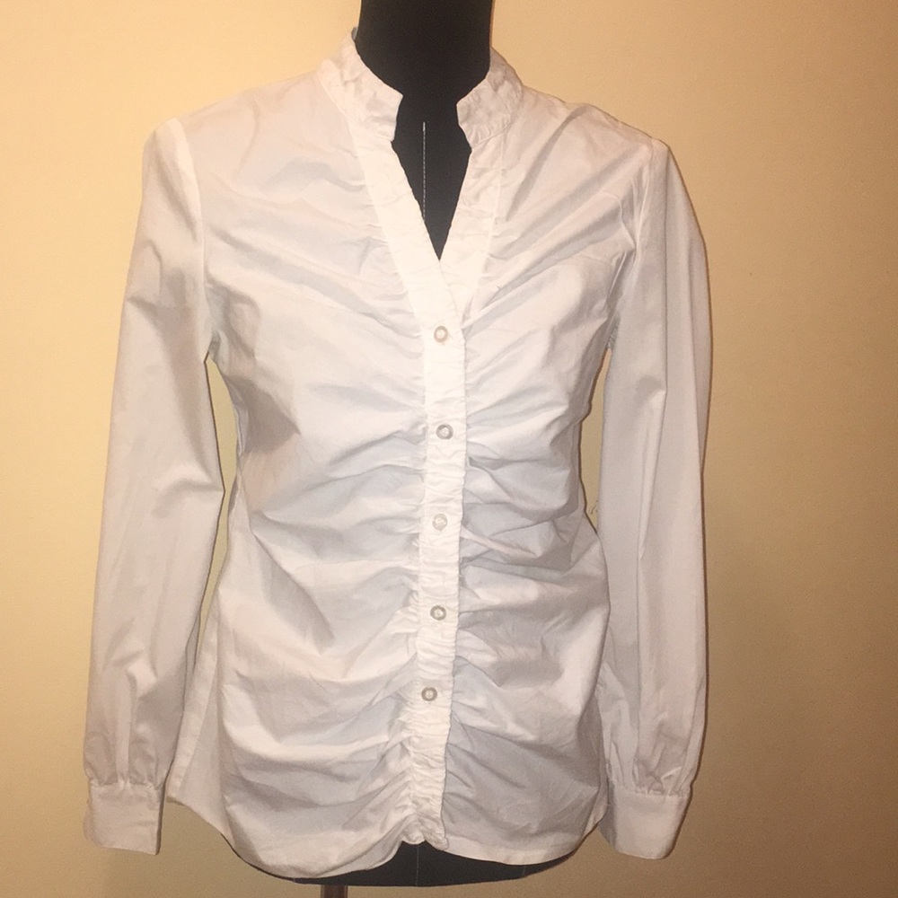 White intricate button down blouse